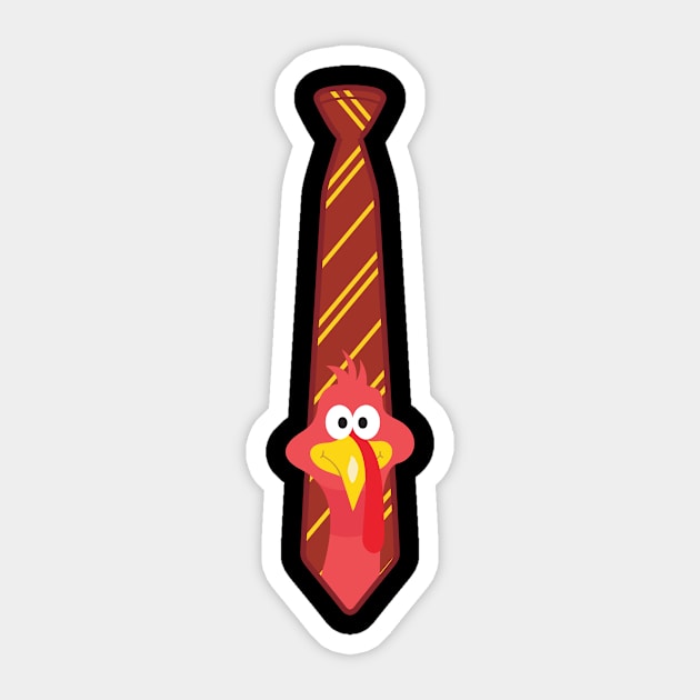 Funny Thanksgiving Turkey Tie for Men Pilgrim Hat Sticker by 2blackcherries